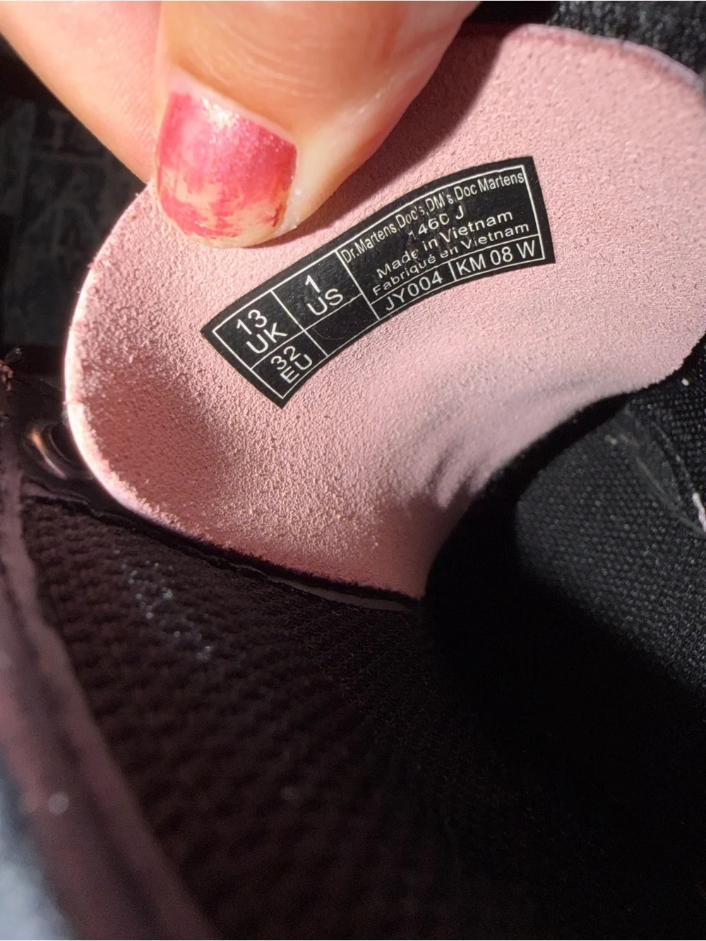 Dr. Martens Pink Patent Leather Lace-Up Combat Boot